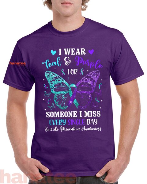 I Wear Teal  Purple Suicide Prevention Awareness