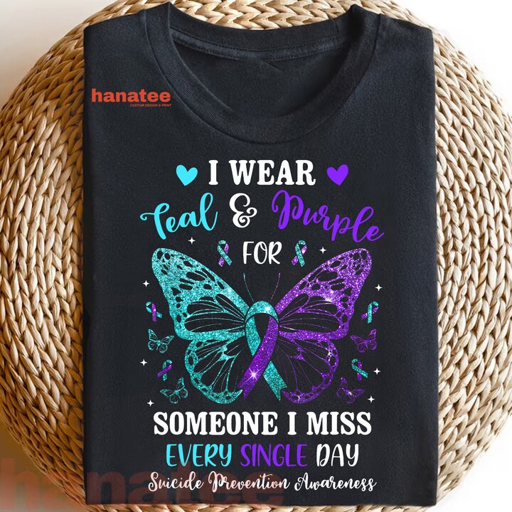 I Wear Teal  Purple Suicide Prevention Awareness