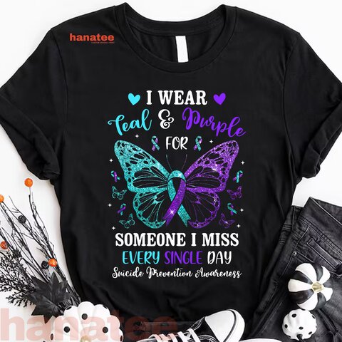 I Wear Teal  Purple Suicide Prevention Awareness