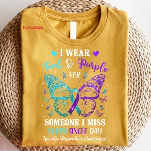 I Wear Teal  Purple Suicide Prevention Awareness
