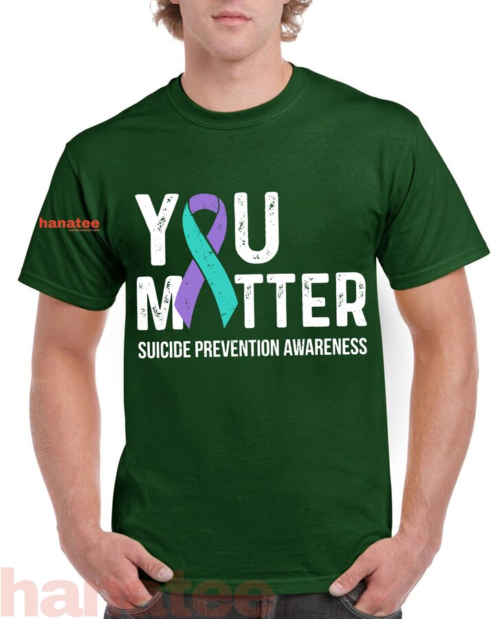 Teal Purple Ribbon You Matter Suicide Prevention Awareness