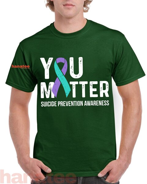 Teal Purple Ribbon You Matter Suicide Prevention Awareness