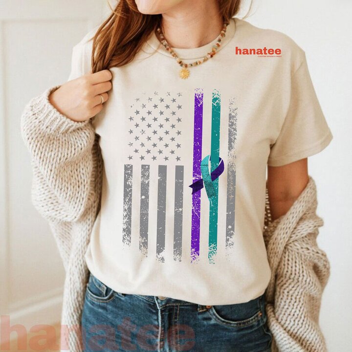Vintage American Flag Suicide Prevention Awareness