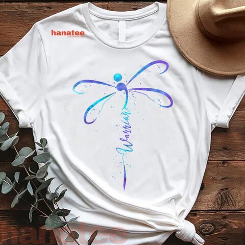 Warrior Dragonfly Semicolon Suicide Prevention Awareness