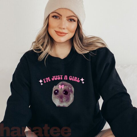 I'm Just A Girl Sad Hamster Meme 