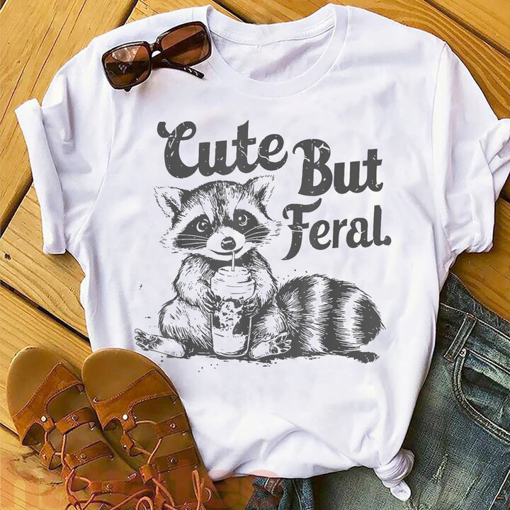 Vintage Cute Raccoon Feral  
