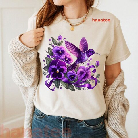Hummingbird Flowers Alzheimer Awareness 