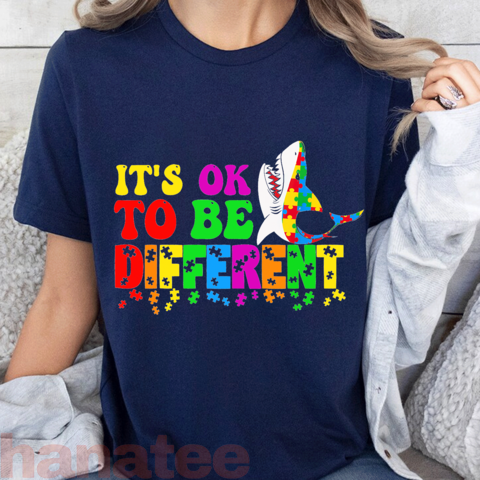 Cute Shark Its Ok To Be Different Autism Awareness