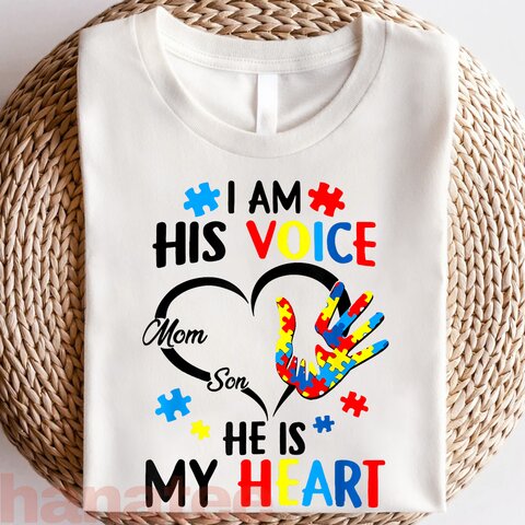 I Am His Voice He Is My Heart Autism Awareness  