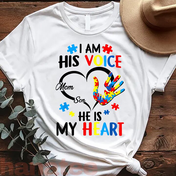 I Am His Voice He Is My Heart Autism Awareness  