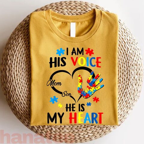 I Am His Voice He Is My Heart Autism Awareness  