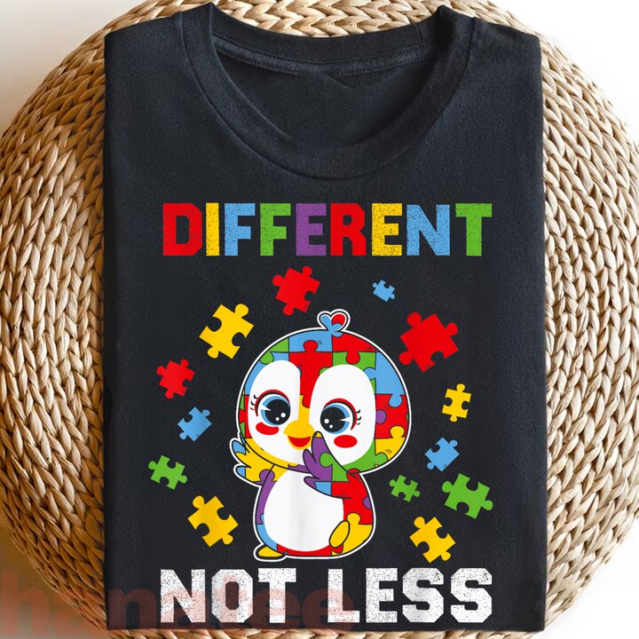 Different Not Less Lover Penguin Autism Awareness 