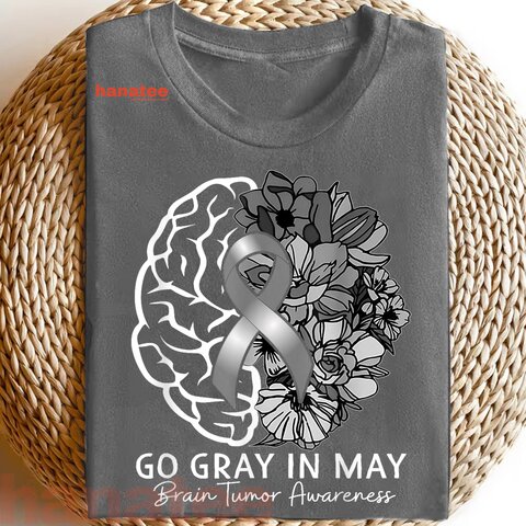 Go Grey In May Floral Brain Tumor Awareness