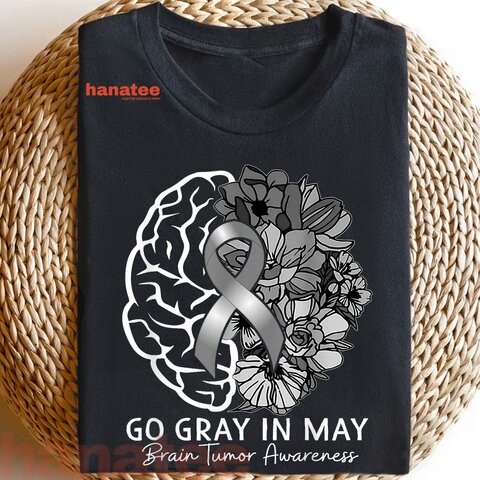 Go Grey In May Floral Brain Tumor Awareness