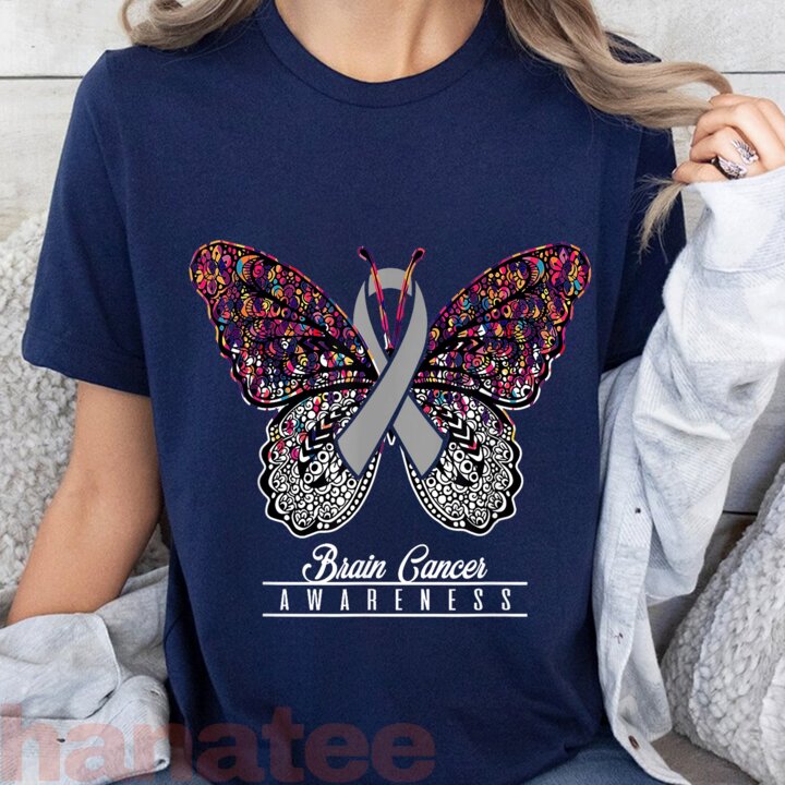 Brain Cancer Awareness Butterfly Lovers  