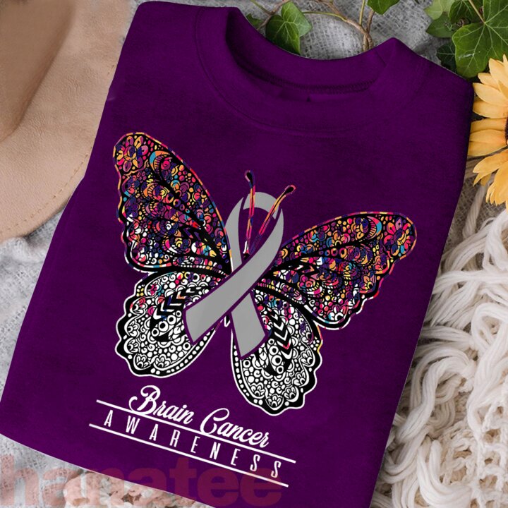 Brain Cancer Awareness Butterfly Lovers  