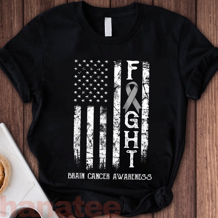 Brain Cancer Warrior US Flag  