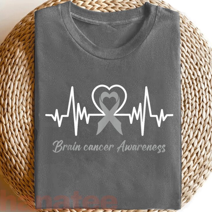 Heartbeat Brain Cancer Awareness T-Shirt