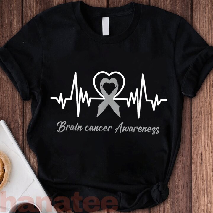 Heartbeat Brain Cancer Awareness T-Shirt