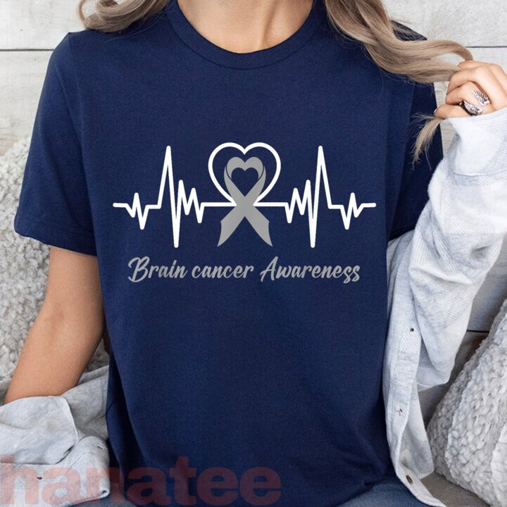 Heartbeat Brain Cancer Awareness T-Shirt