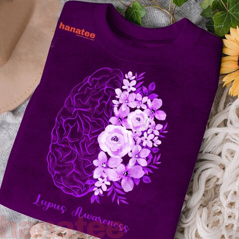 Brain Flower Purple Ribbon