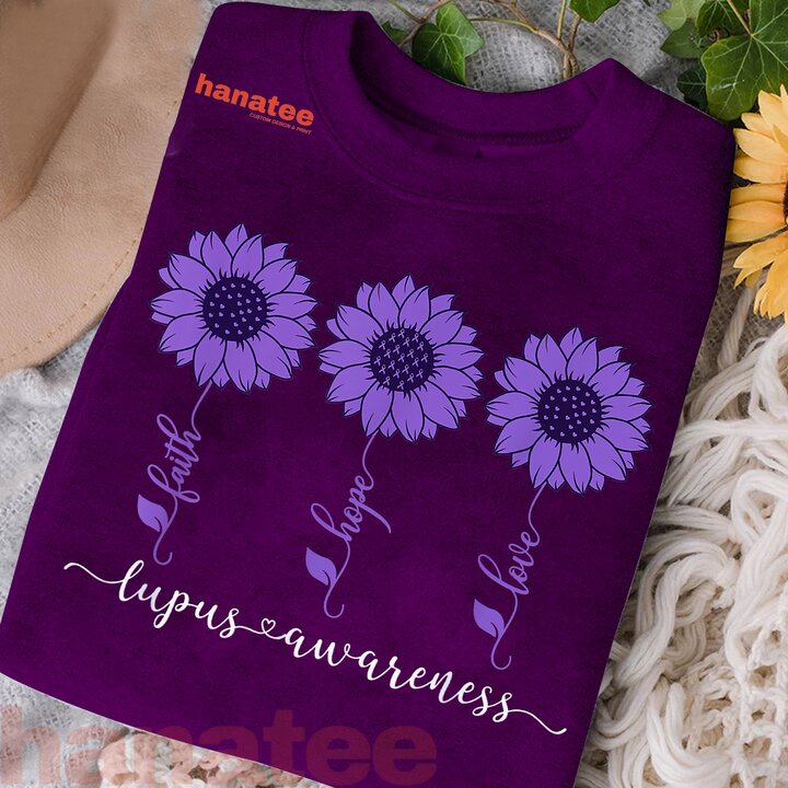 Faith Hope Love Sunflower Lupus Awareness