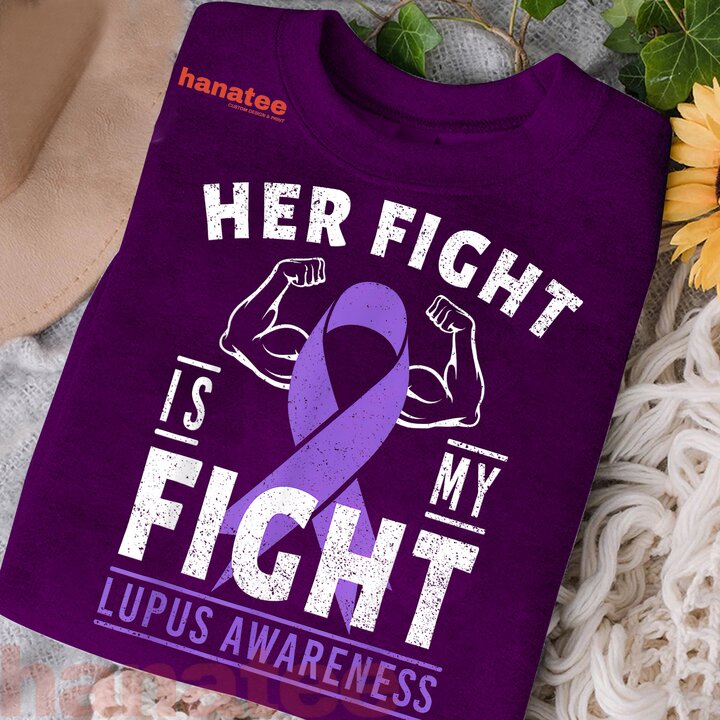 Her Fight is My Fight Lupus Awareness Purple Ribbon  