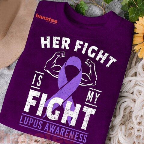 Her Fight is My Fight Lupus Awareness Purple Ribbon  