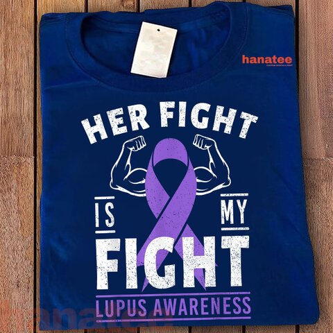 Her Fight is My Fight Lupus Awareness Purple Ribbon  