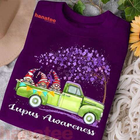 Gnomes Riding Truck Lupus Awareness  