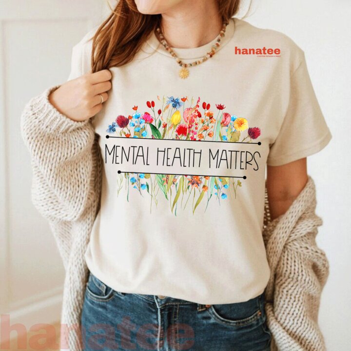 Wildflower Retro Vintage Mental Health Matters Awarenes 