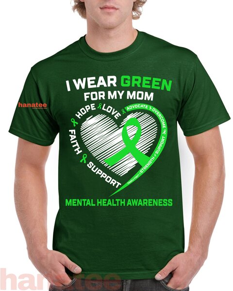 Custom Name-I Wear Green For Mental Health Awareness
