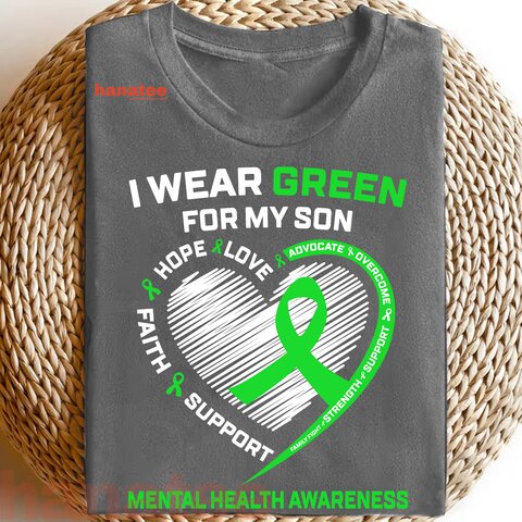 Custom Name-I Wear Green For Mental Health Awareness