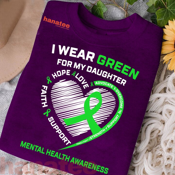 Custom Name-I Wear Green For Mental Health Awareness