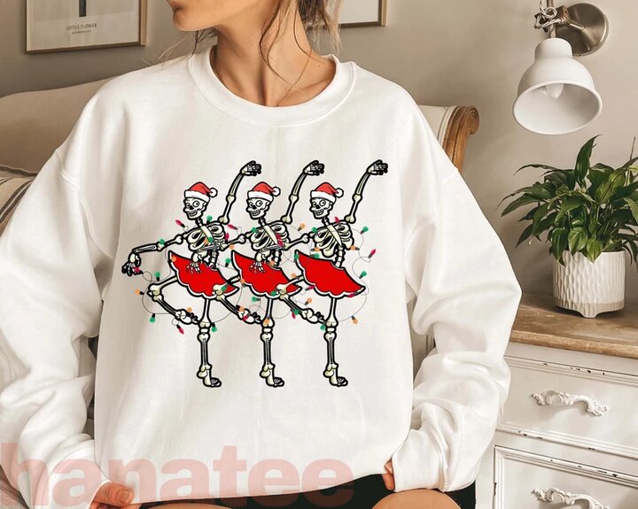 Dancing Skeleton Ballet Teacher Christmas  