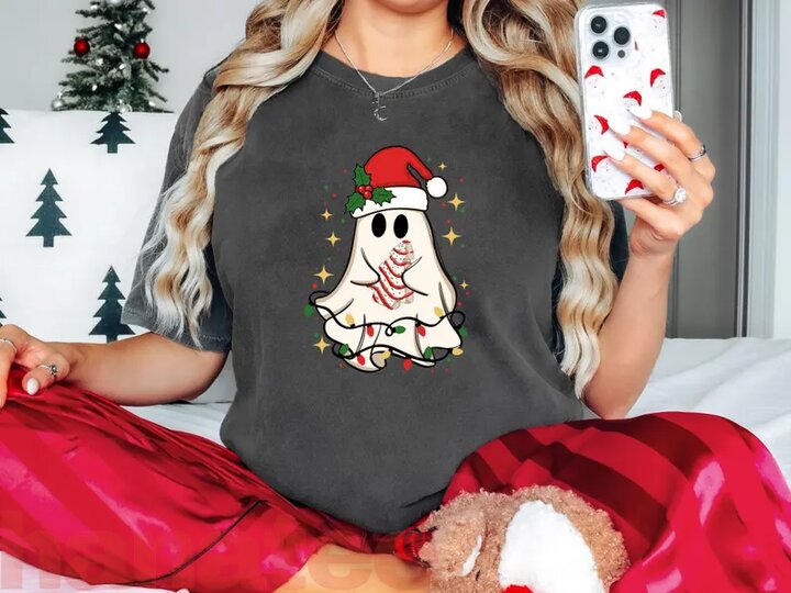 Cute Christmas Ghost Santa