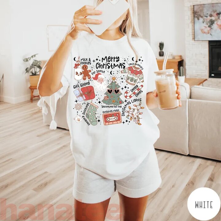 Retro Merry Christmas Sticker Colors 