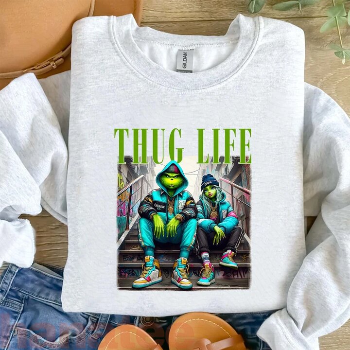 Thug Life Grinch Couple Christmas 