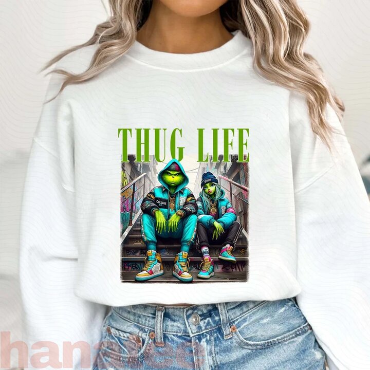 Thug Life Grinch Couple Christmas 