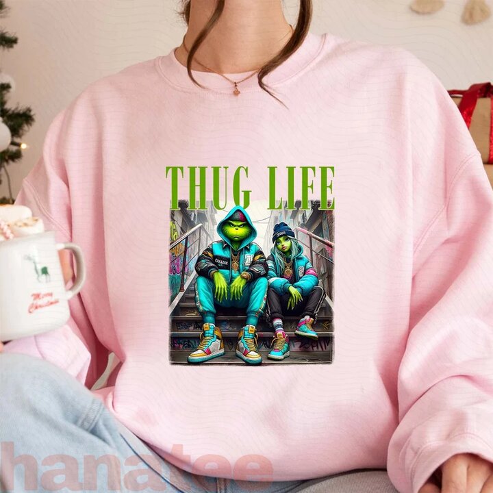 Thug Life Grinch Couple Christmas 