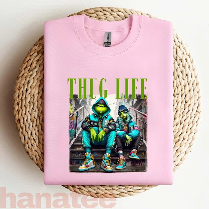 Thug Life Grinch Couple Christmas 
