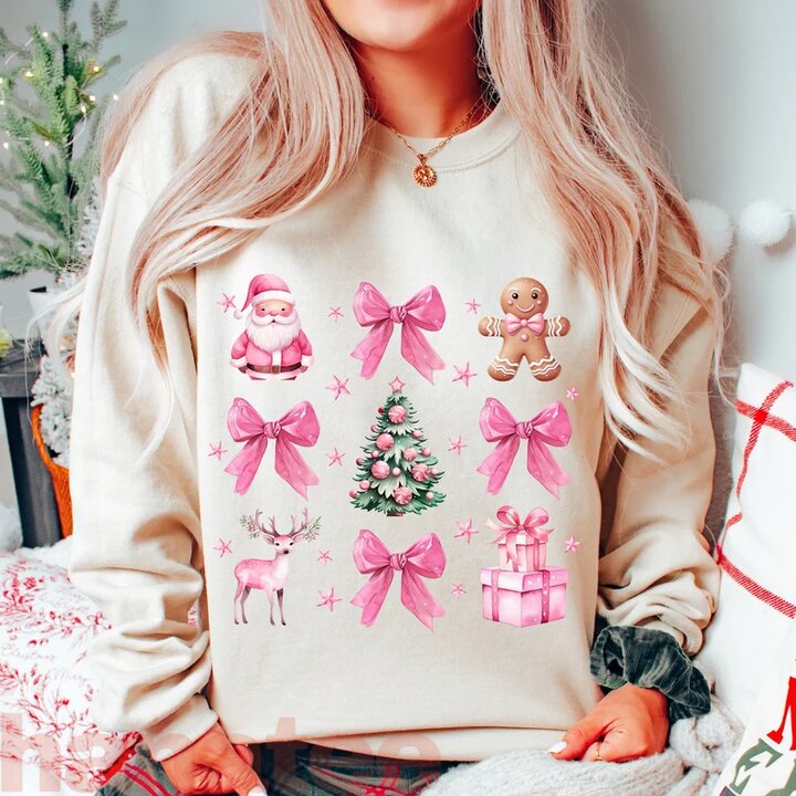 Coquette Pink Bow Christmas  