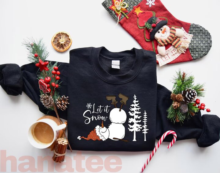 Let It Snow Christmas Snowman 