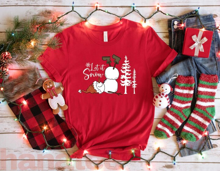 Let It Snow Christmas Snowman 