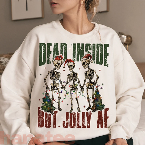 Dead Inside But Jolly Skeletons Funny Christmas Quotes
