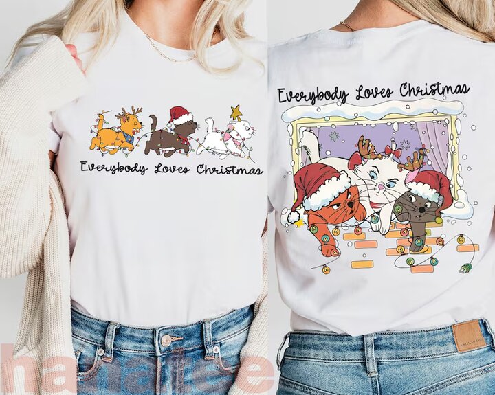 Everybody Loves Cat Christmas 2 Sides