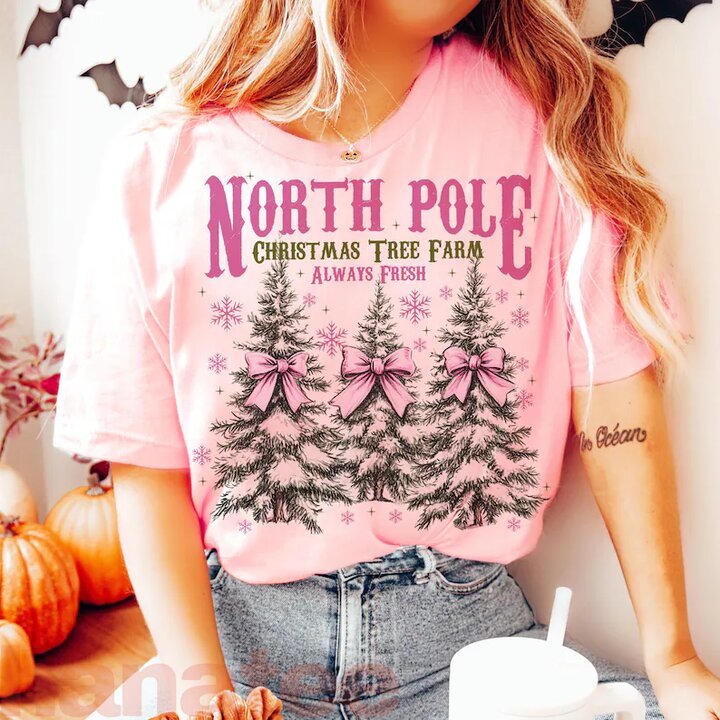 North Pole Pink Christmas Coquette Bow