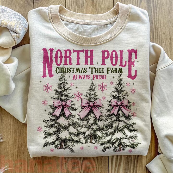 North Pole Pink Christmas Coquette Bow