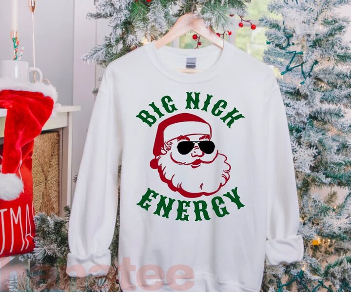 Big Nick Energy Funny Santa Claus Christmas