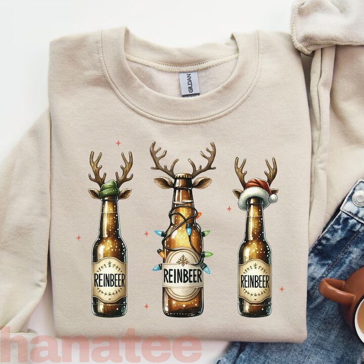 Funny Reindeer Beers Christmas